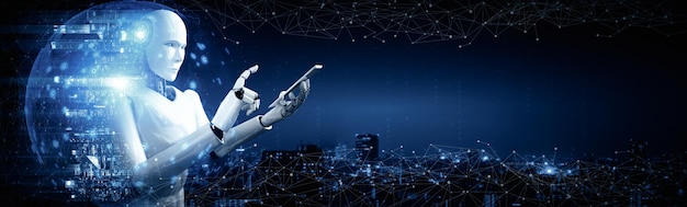 AI machine learning algorithm visualization with neural network patterns and data processing